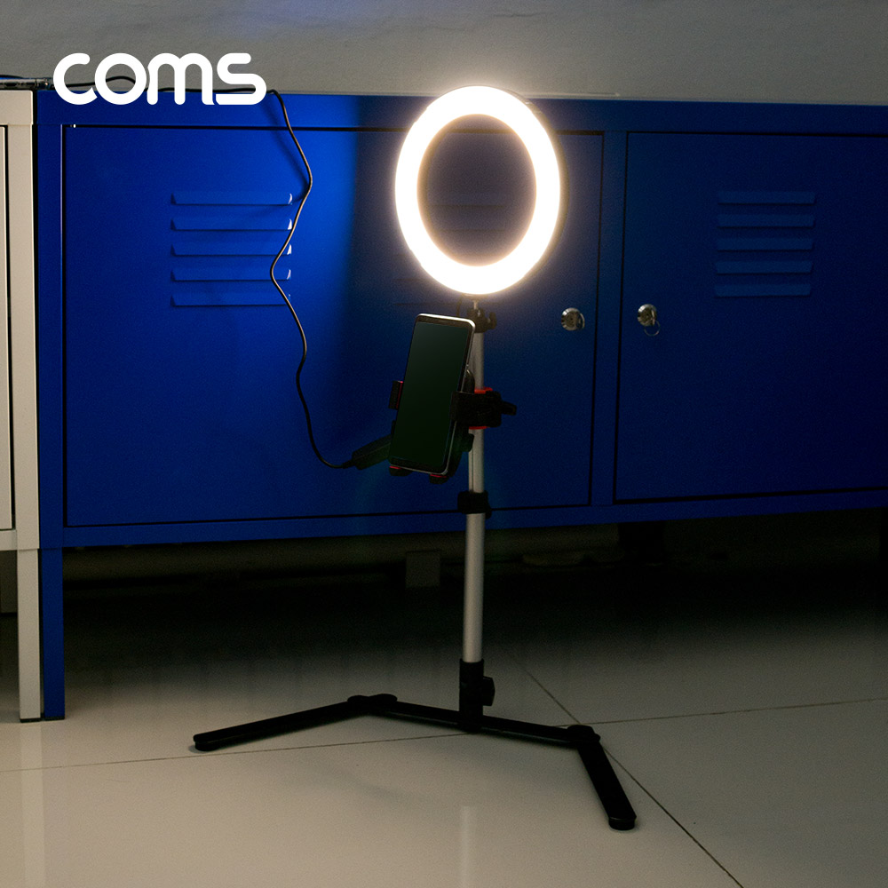 Coms 개인방송용 촬영세트, LED 원형 램프, 링 라이트, USB 전원, Ring Light, 20cm