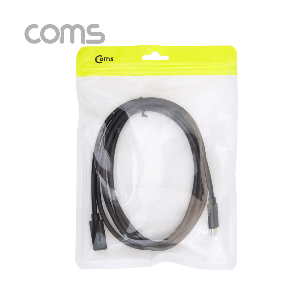 Coms USB 3.1(Type C) 케이블(M/F) / 연장 / 2M / Black