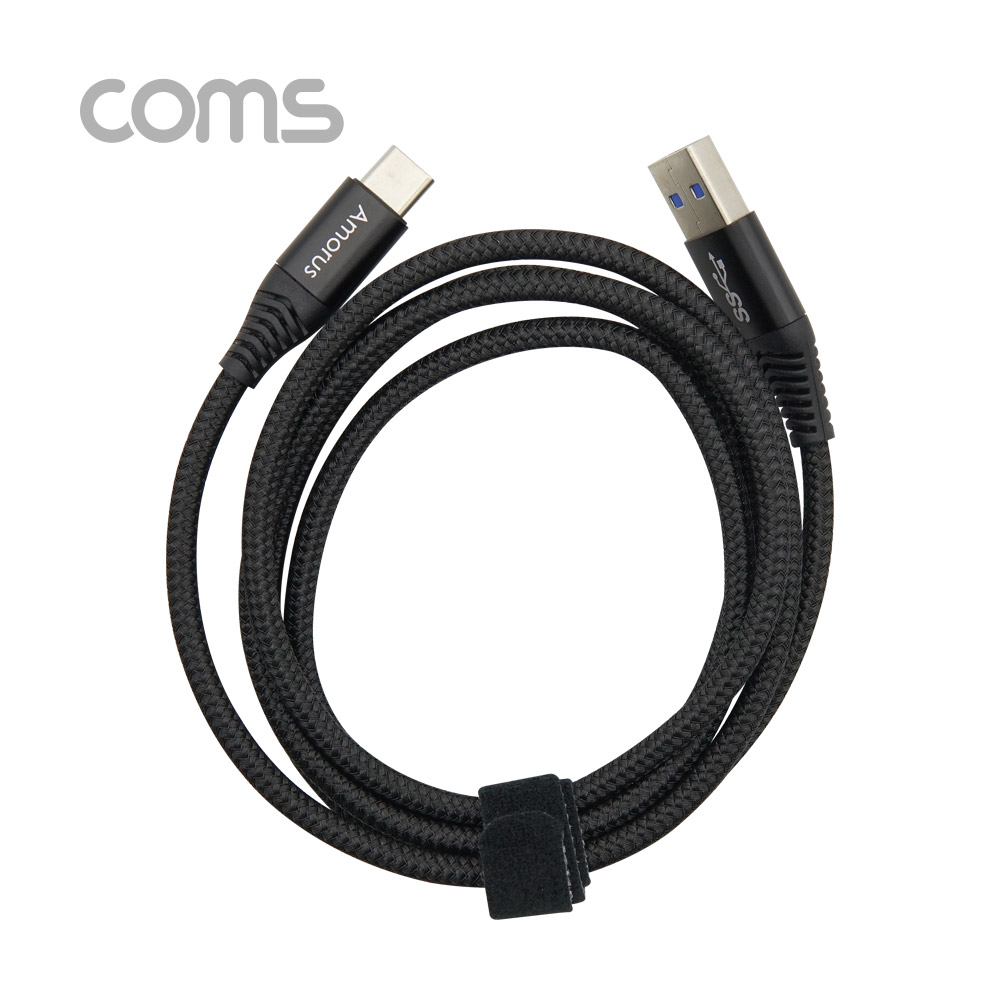Coms USB 3.1 케이블(Type C) / 1.2M / 3.0A / Black / 고속충전 / 데이터 전송