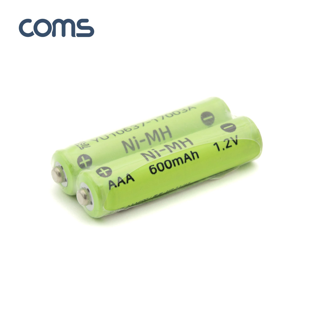 Coms 니켈 수소 충전지(Ni-MH) AAA 600mAh x 2알 / 충전 건전지 / 배터리 / 태양광 정원등 전용
