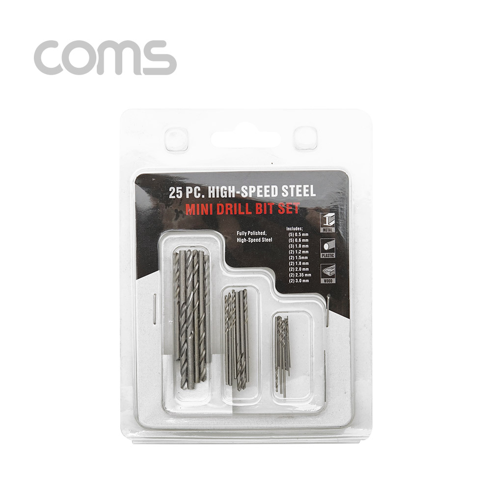 Coms 드릴 비트 세트, 25pcs(0.5~3mm)