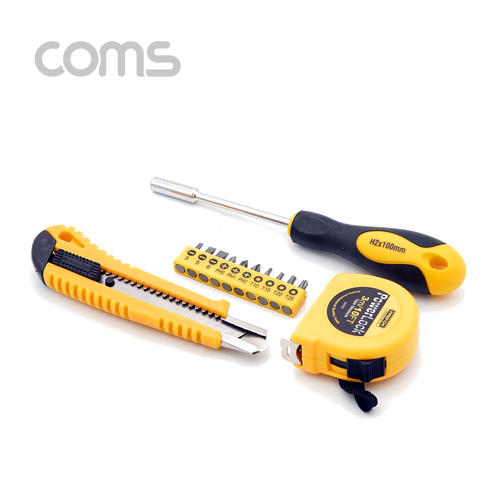 Coms 공구 세트 드라이버+드라이버 비트 10pcs/줄자 / 칼