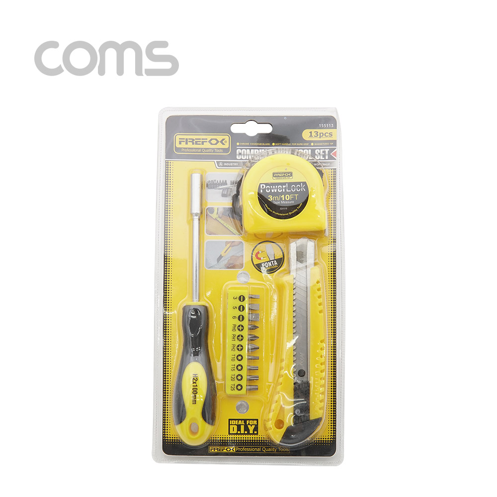 Coms 공구 세트 드라이버+드라이버 비트 10pcs/줄자 / 칼