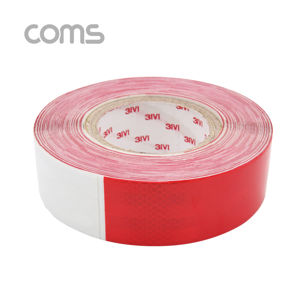 Coms 형광 테이프 (적,백) / 반사 스티커 / 50mm