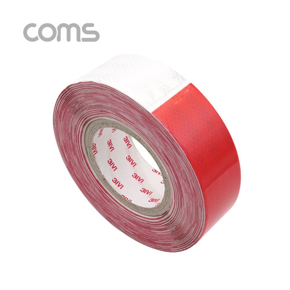 Coms 형광 테이프 (적,백) / 반사 스티커 / 50mm