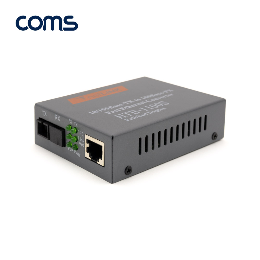 Coms SC 광 컨버터 A타입 / 광 케이블 1회선용 / 25km / 100 Base-FX