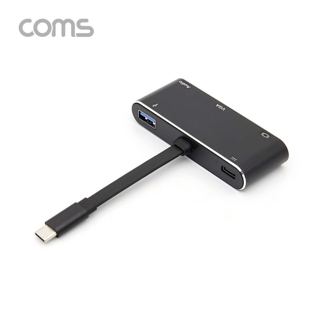 Coms USB 3.1(Type C) 5 in 1 멀티 컨버터 / HDMI/VGA/USB 3.0/Audio/PD