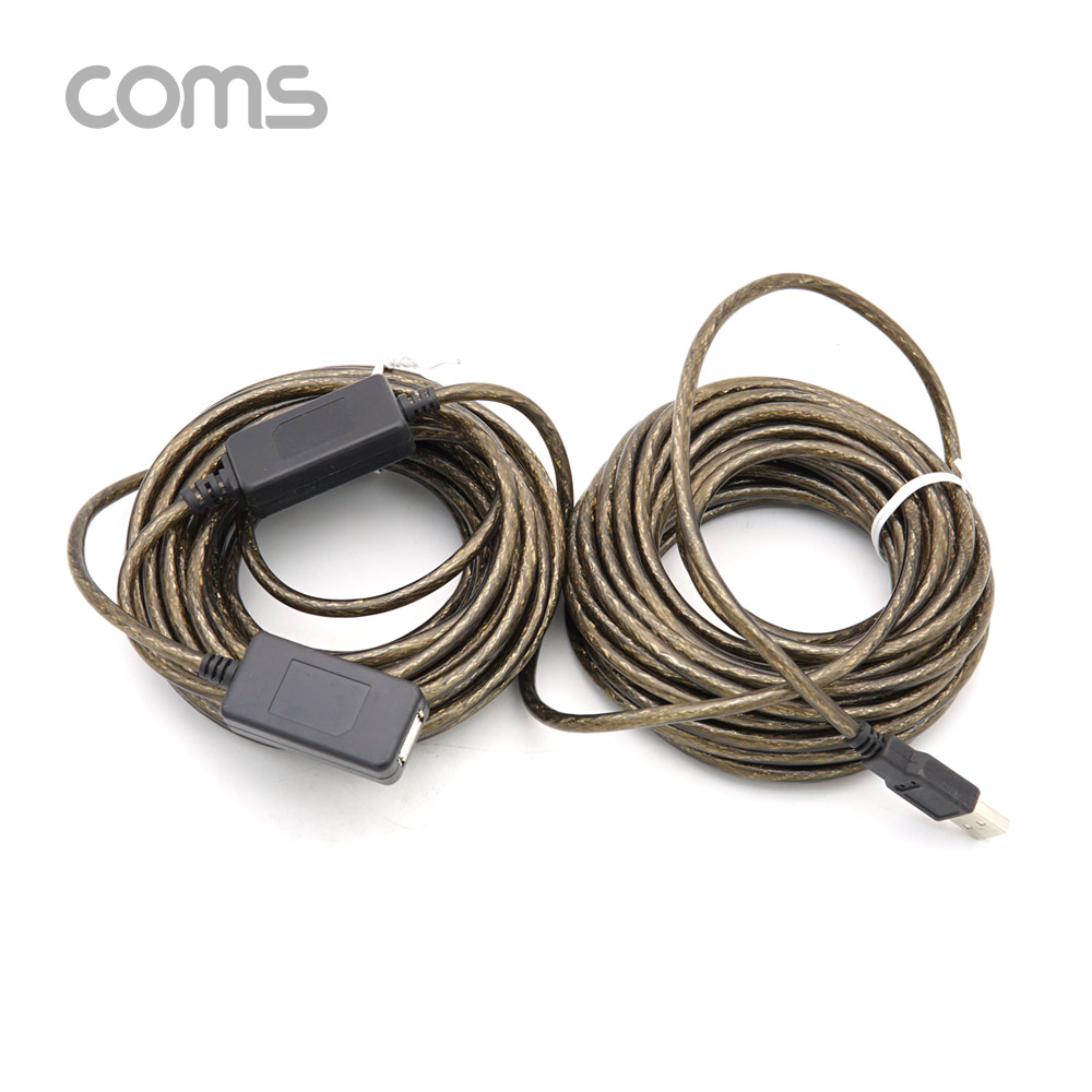 Coms USB 2.0 리피터(무전원) / 연장 케이블 / Active Extension Cable / 15M
