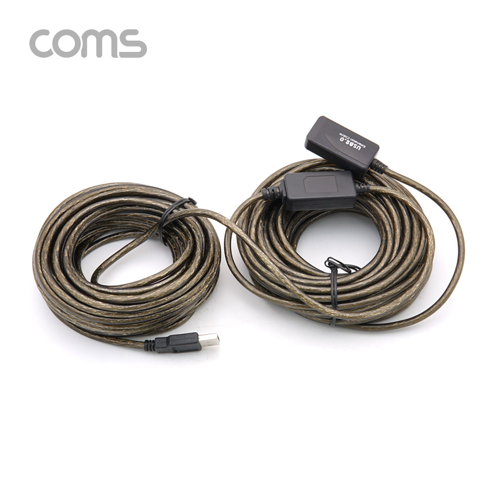 Coms USB 2.0 리피터(무전원) / 연장 케이블 / Active Extension Cable / 20M