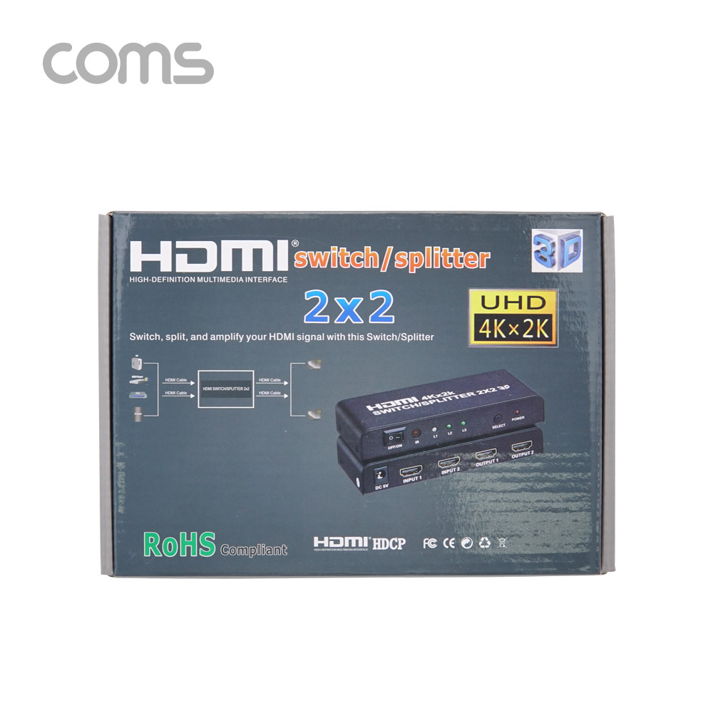 Coms HDMI 선택기(2:2) 4K2K / HDMI 1.4 / HDMI Switch/Splitter 2x2