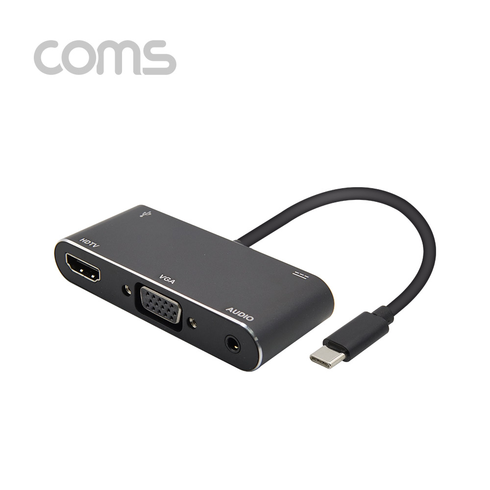 Coms USB 3.1 (Type C) 컨버터, Type C to HDMI & VGA - USB/Type C 충전