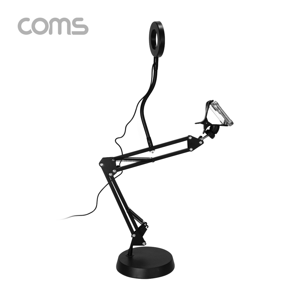Coms LED 원형 램프 / 링 라이트 / USB 전원 / 플렉시블 / 탁상형 / Ring Light / 9cm