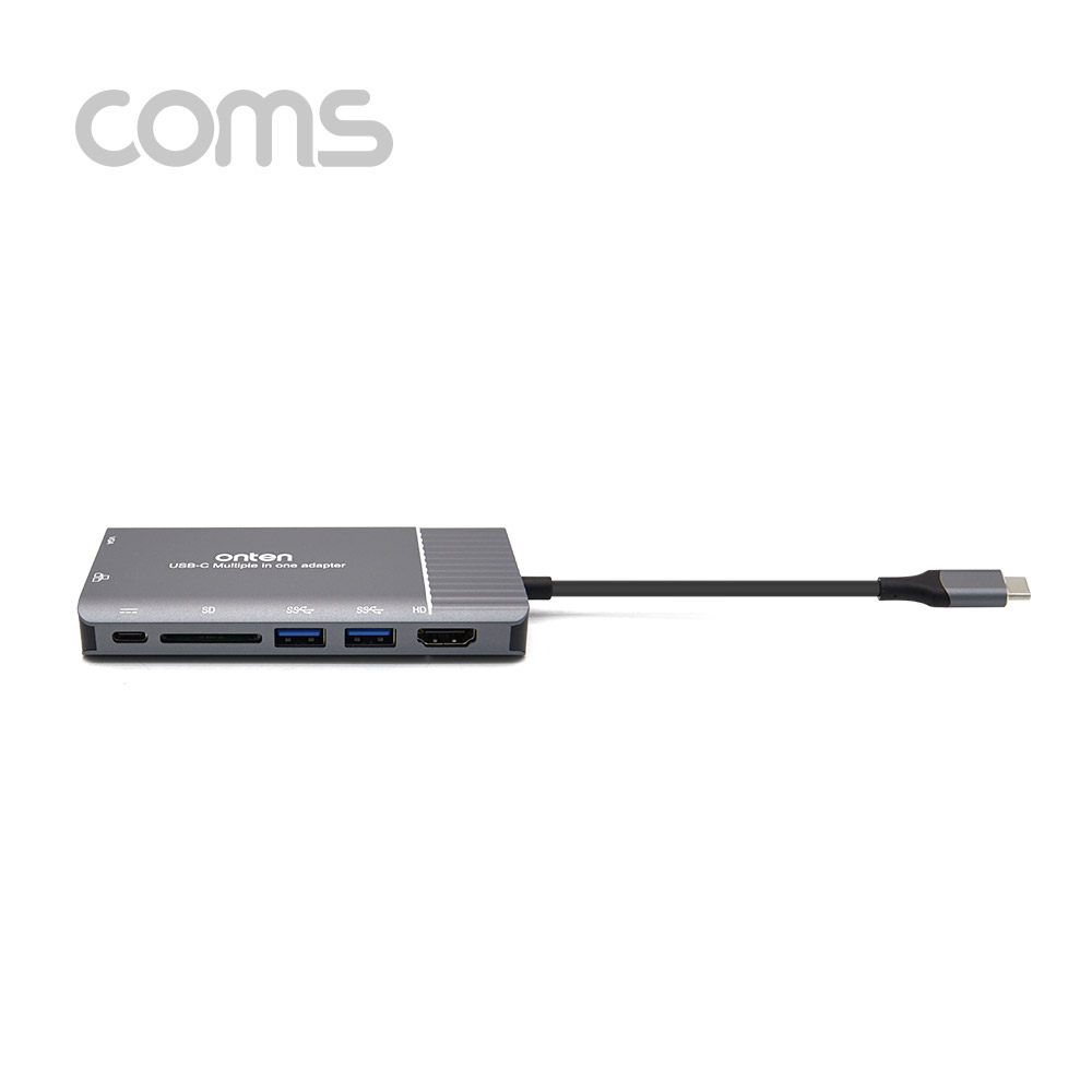 Coms USB 3.1 (Type C) 컨버터, 7 in 1, 30Hz/PD2.0 - HDMI+VGA+USB3.0 2P+PD+이더넷외
