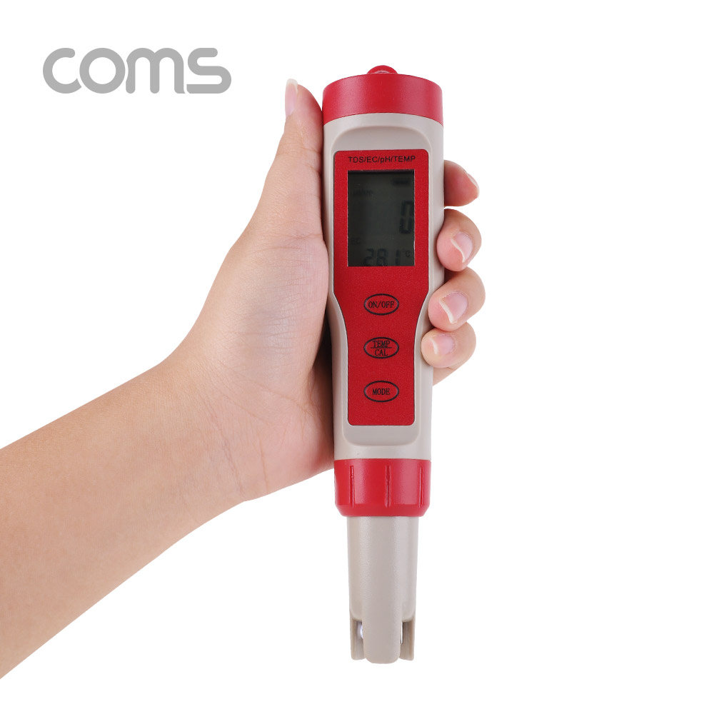 Coms 수질 농도 테스터기 / 측정기(PH/TDS/EC/온도 측정)