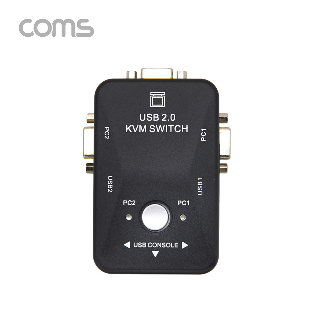 Coms KVM USB 스위치(2:1) / PC 2대 연결/ 주변장치 연결 가능
