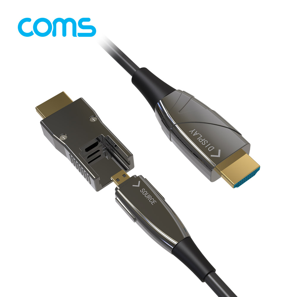 Coms HDMI 2.0 + Micro HDMI 분리형 리피터 광 케이블 100M, 4K2K@60Hz, HDMI-A / HDMI-D