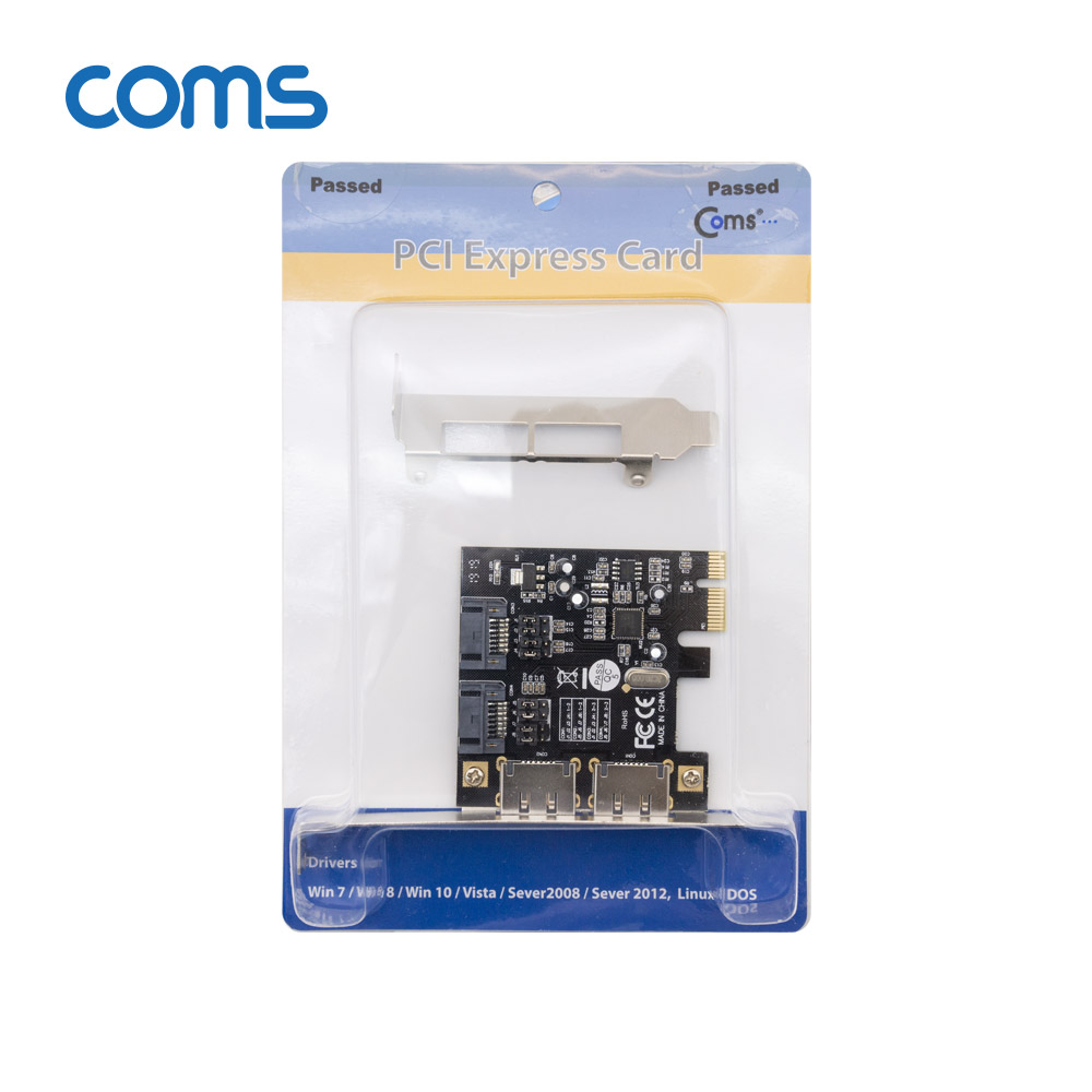 Coms SATA PCI-E 카드, ASM1061 칩셋, eSATA(2P)+SATA III(2P)