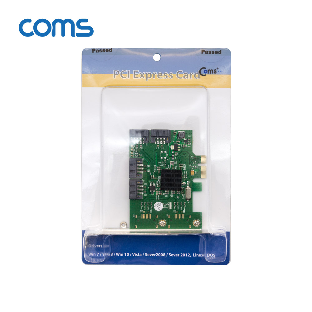 Coms SATA 카드(PCE Express to SATA III x 4P) Marvell 88SE9215 칩셋