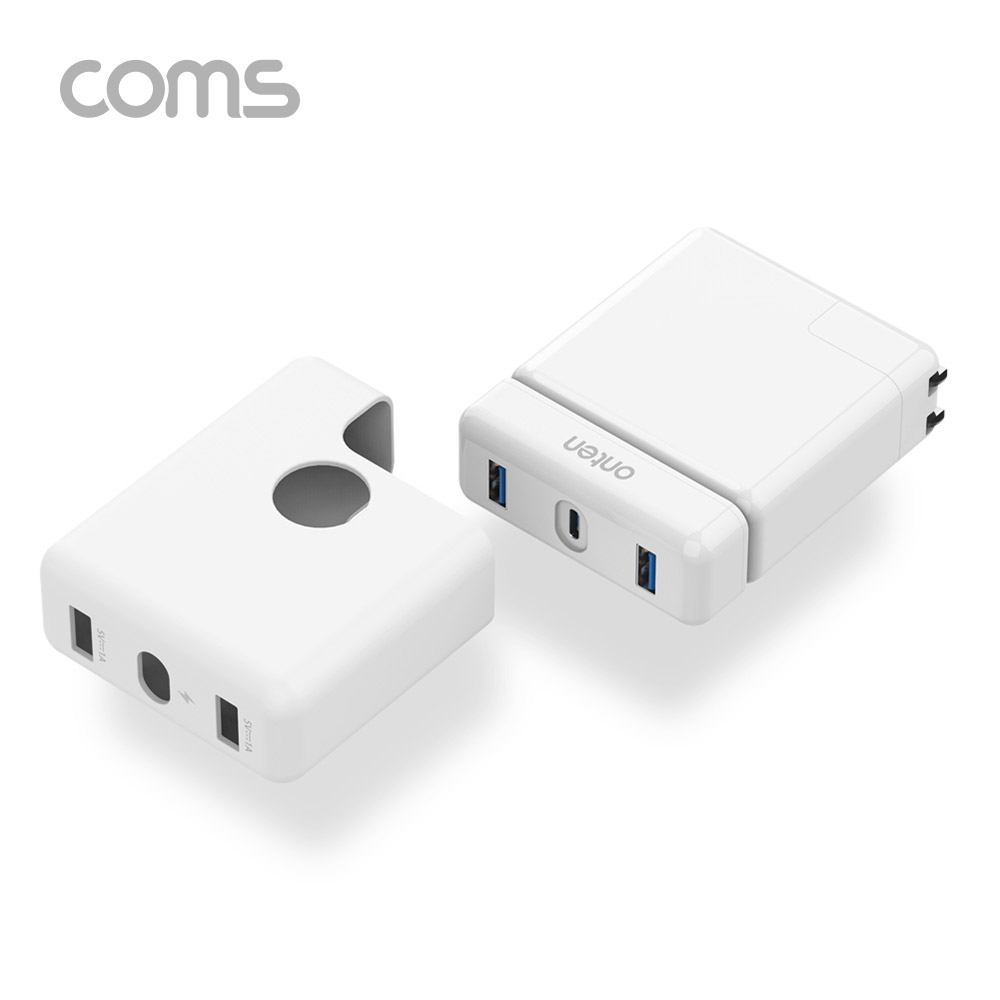 Coms USB 3.1(Type C) 컨버터/Type C 1포트+USB 3.0 2포트/고속충전 포트 확장/데이터전송
