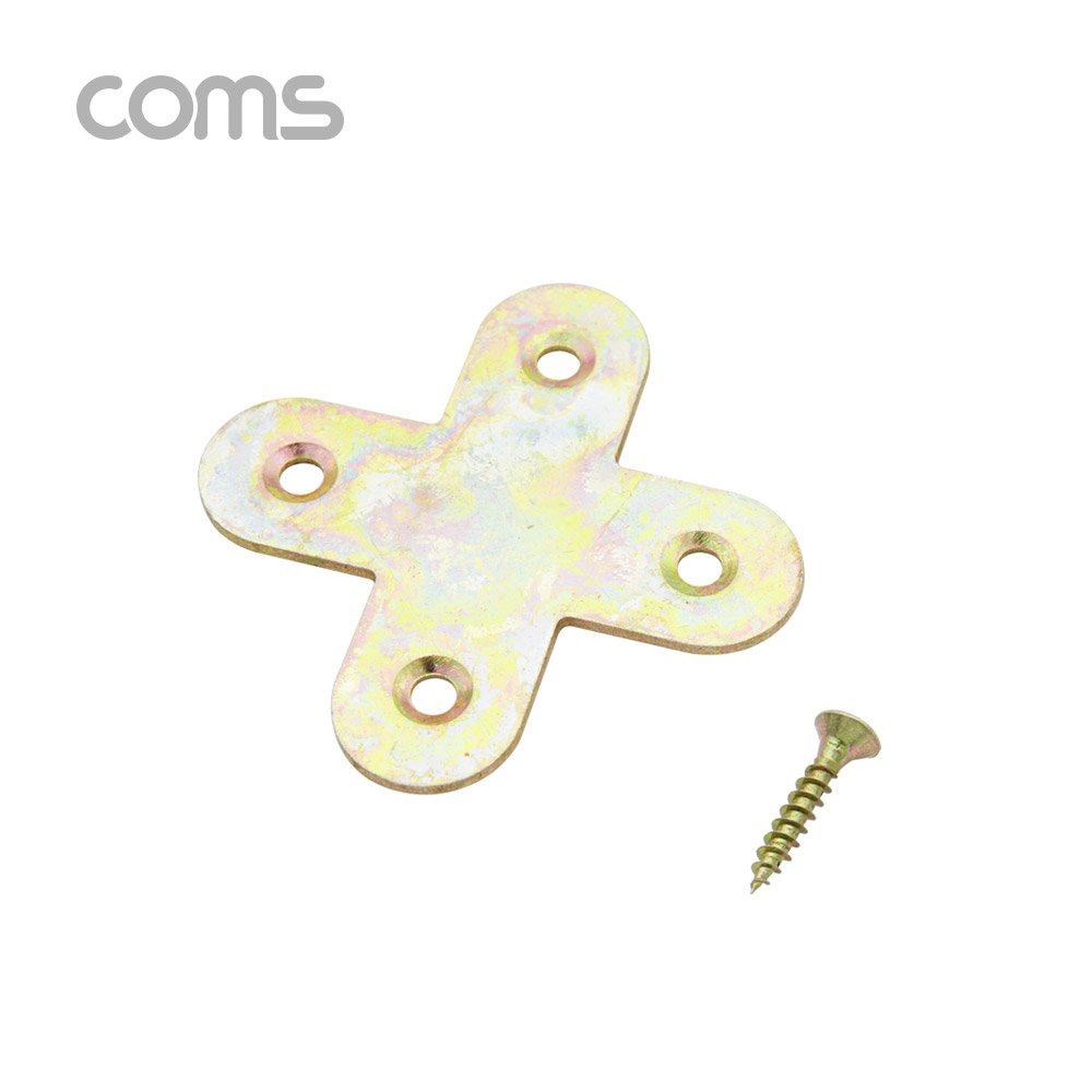 Coms 평철(십자) 4pcs / 60mm X 60mm / 나사못 포함 / +자