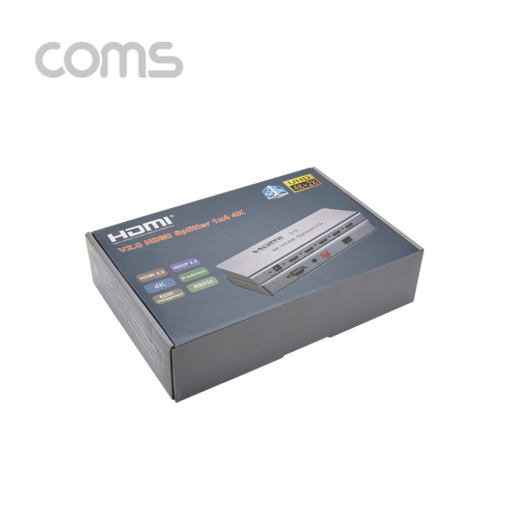 Coms HDMI 분배기(1:4) 4K(3840 X 2160 @60Hz) 지원