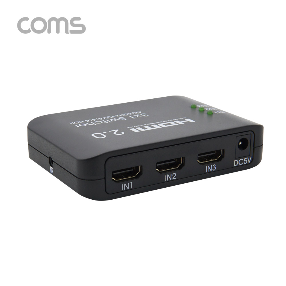 Coms HDMI 선택기(3:1) 4K / HDMI 2.0 / 리모콘