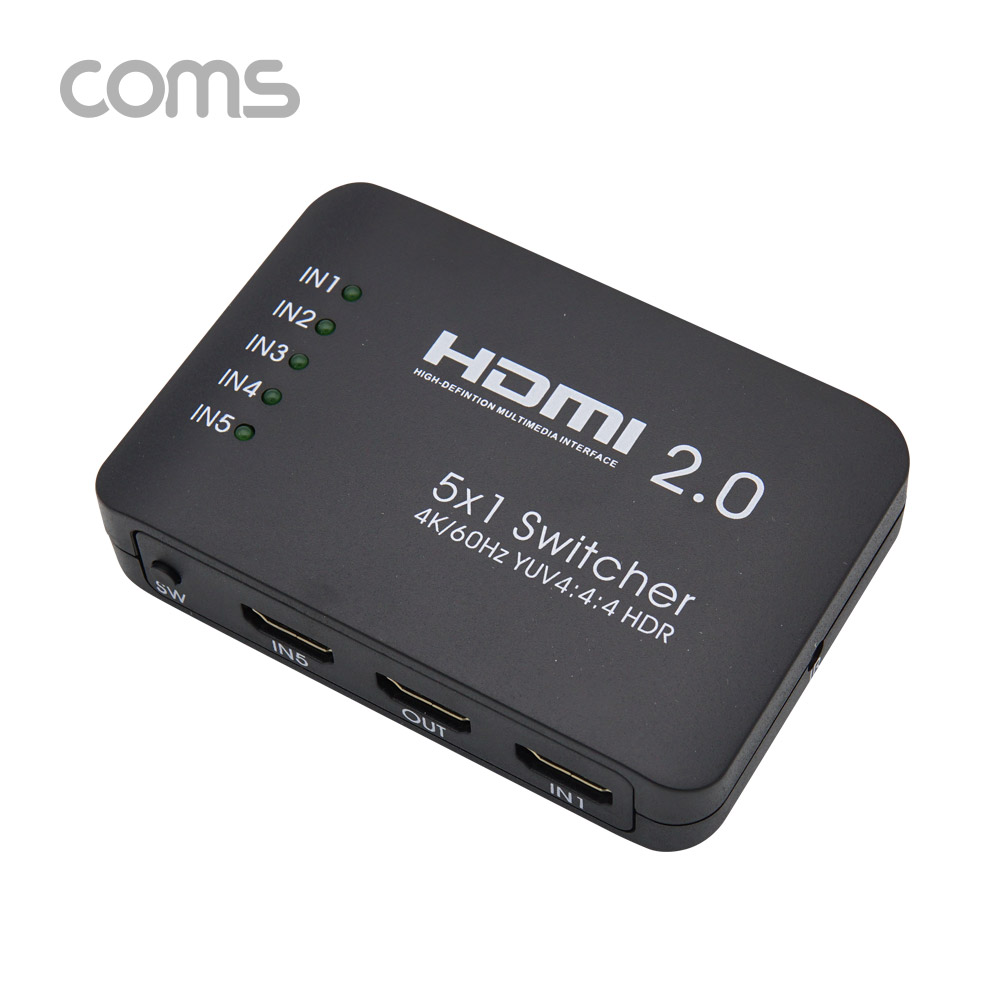 Coms HDMI 선택기(5:1) 4K / HDMI 2.0 / 리모콘