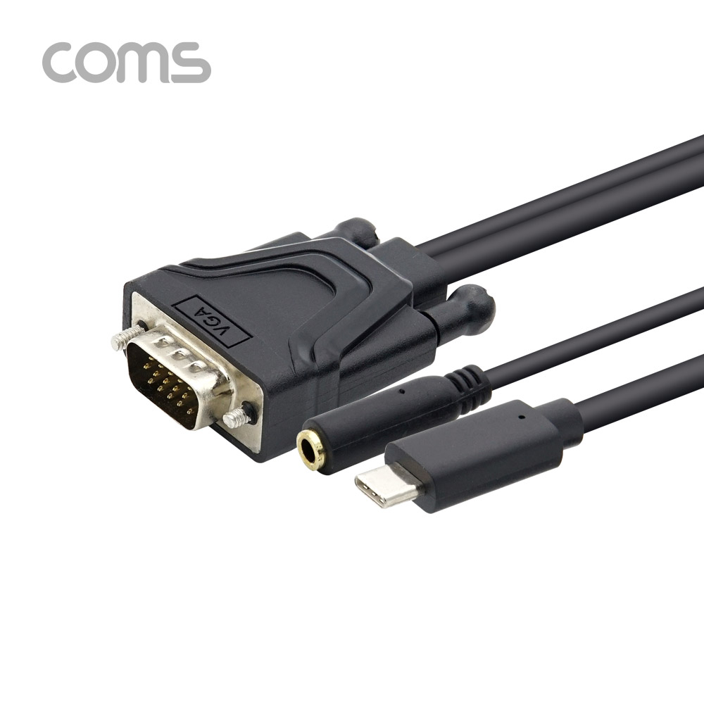 Coms USB 3.1(Type C) 컨버터 케이블 / Type C to VGA 오디오 지원
