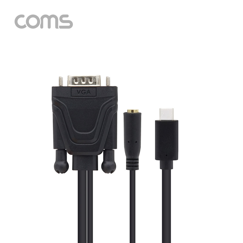 Coms USB 3.1(Type C) 컨버터 케이블 / Type C to VGA 오디오 지원