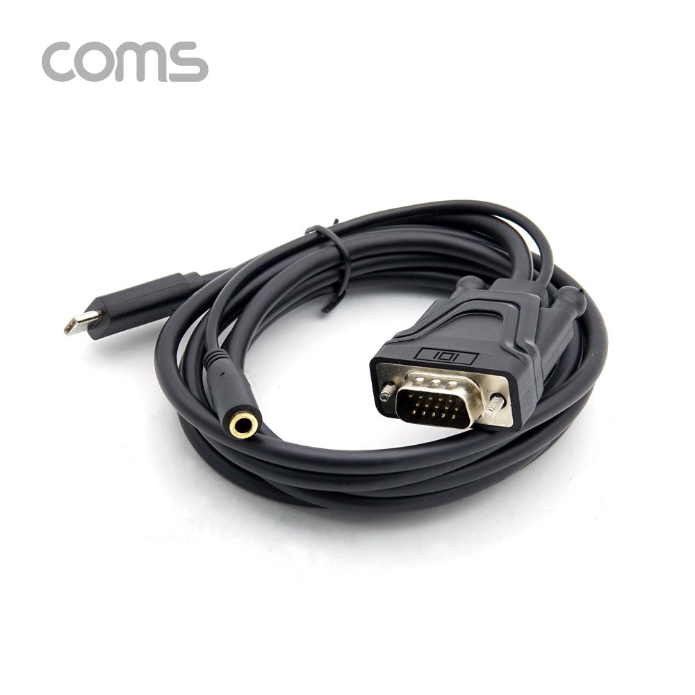 Coms USB 3.1(Type C) 컨버터 케이블 / Type C to VGA 오디오 지원