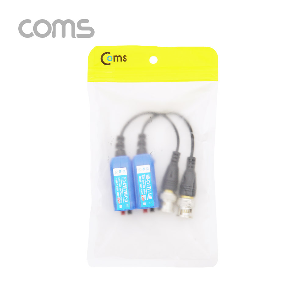 Coms BNC 리피터(Balun) / CCTV 신호연장 / 사각 (UTP 푸시 타입, CVI/TVI/AHD)
