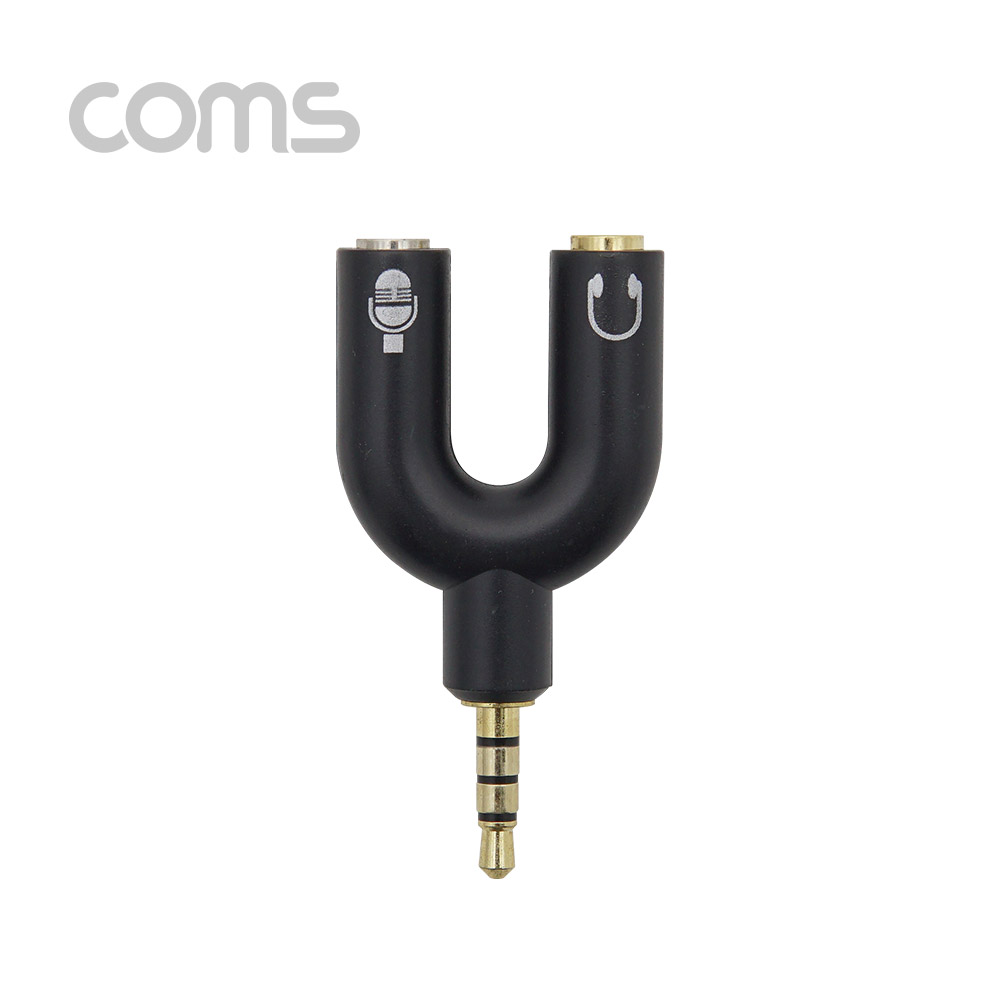 Coms 스테레오 젠더 Y형(3.5 M/F*2) Black - ST 4극 M/ST F*2
