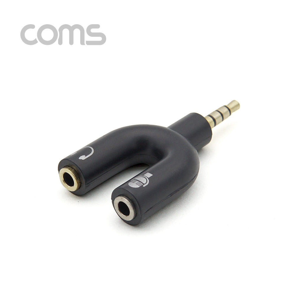 Coms 스테레오 젠더 Y형(3.5 M/F*2) Black - ST 4극 M/ST F*2