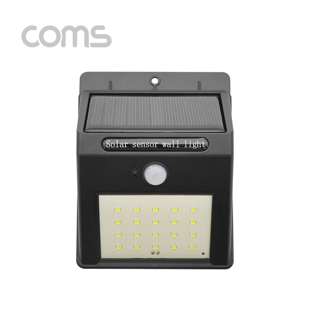 Coms 태양광 라이트, 20LED, 동작감지/나이트감지/ 야간/ 램프(랜턴)