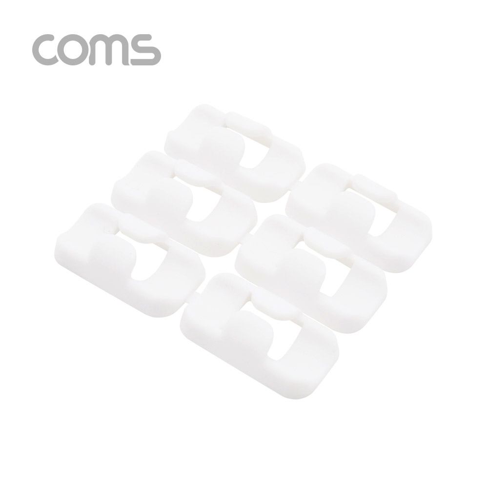 Coms 케이블 오거나이저(홀더형) / White / 12pcs / 케이블 정리기