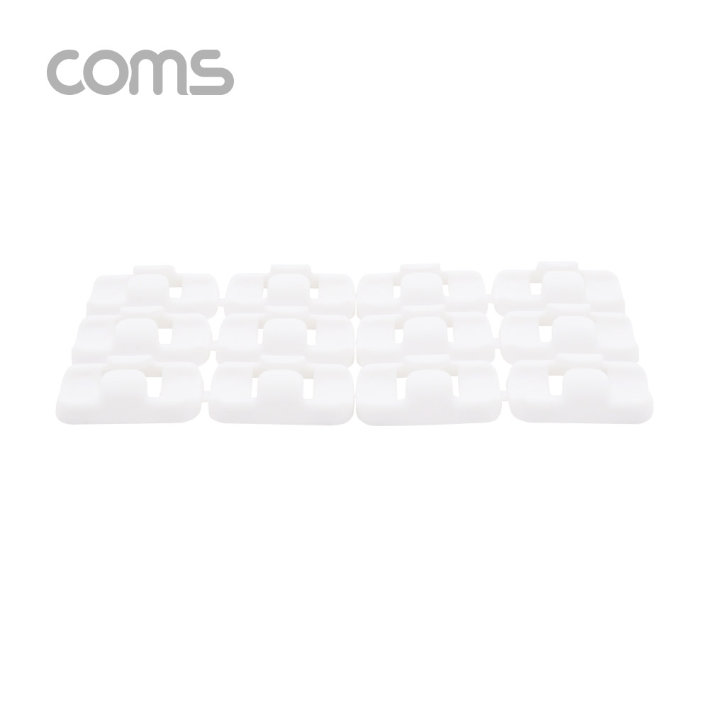 Coms 케이블 오거나이저(홀더형) / White / 12pcs / 케이블 정리기