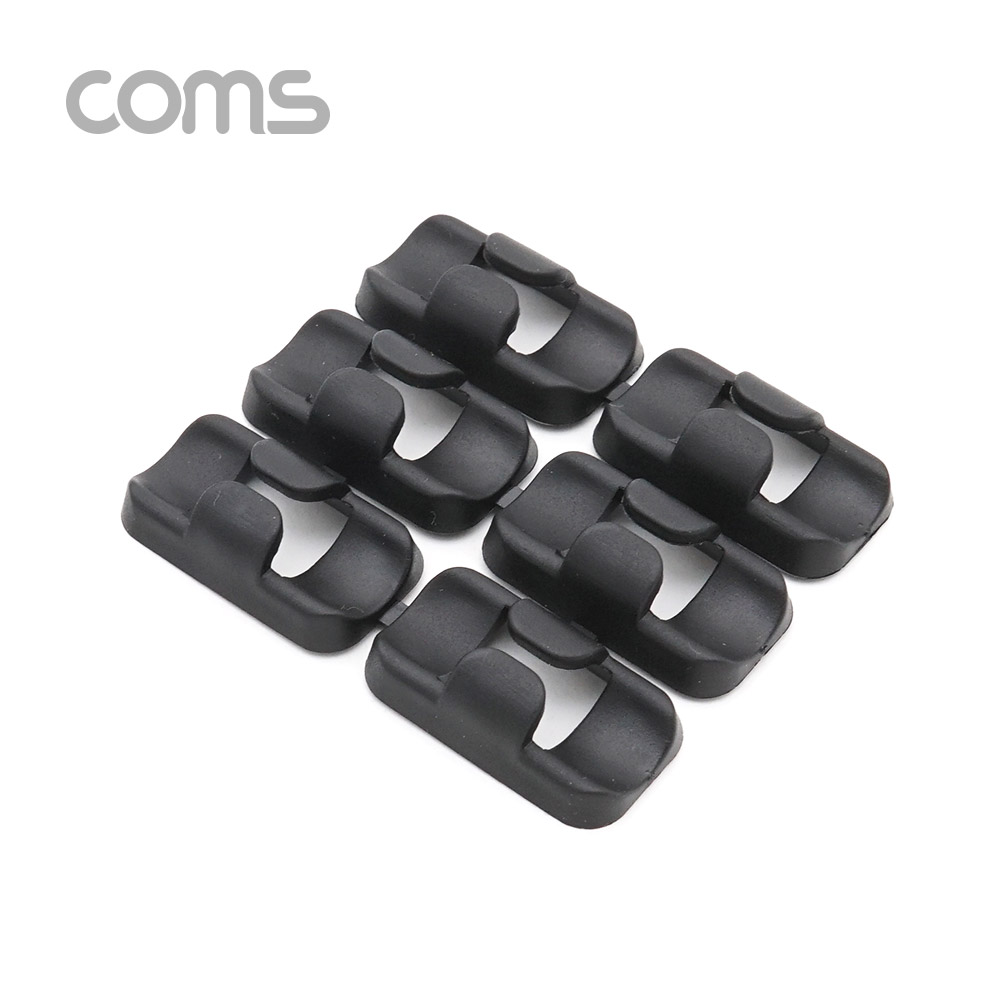 Coms 케이블 오거나이저(홀더형) / Black / 12pcs / 케이블 정리기