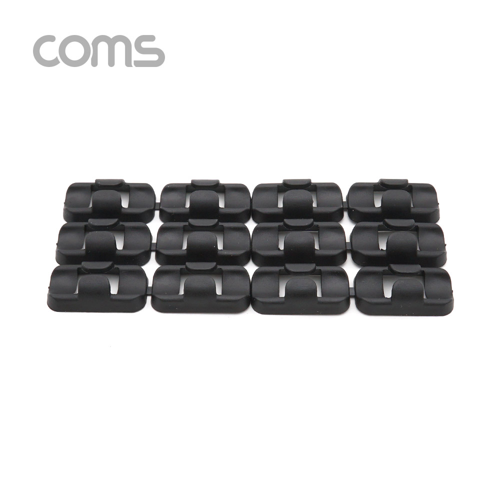 Coms 케이블 오거나이저(홀더형) / Black / 12pcs / 케이블 정리기