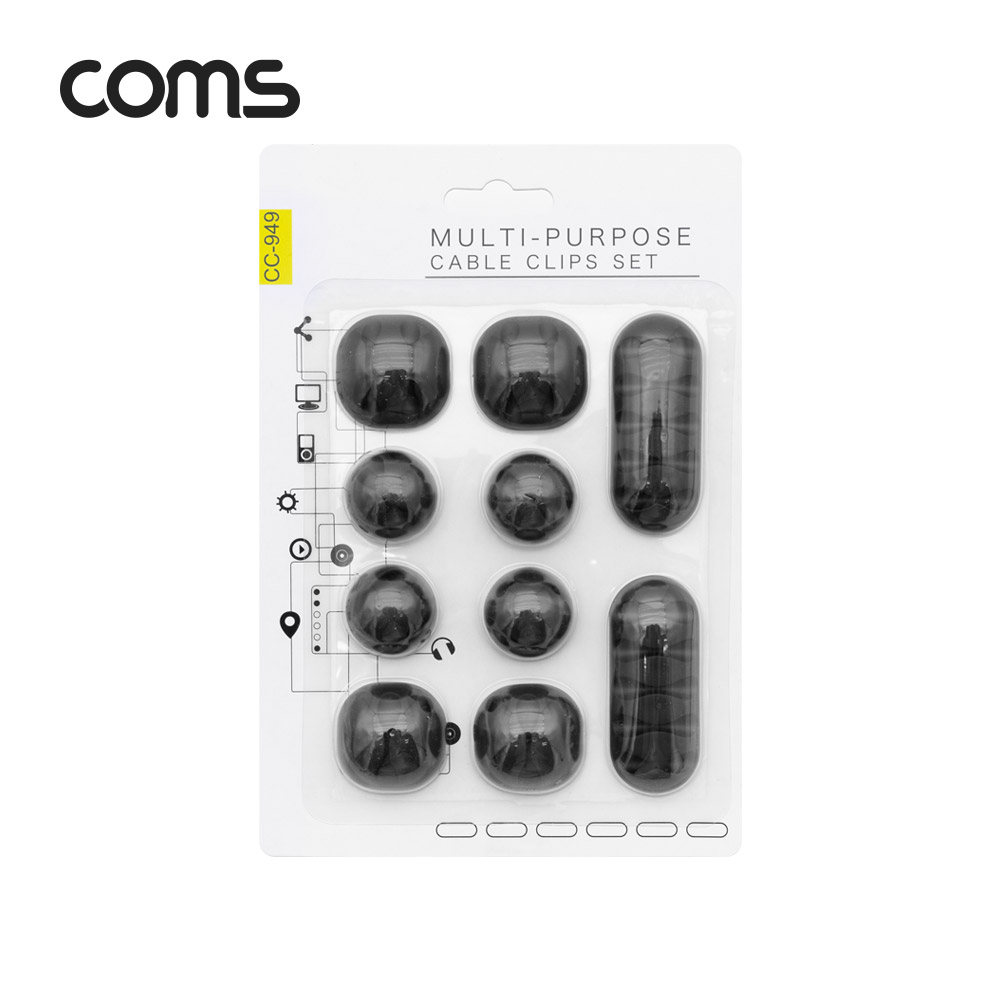Coms 케이블 오거나이저 10pcs, Black