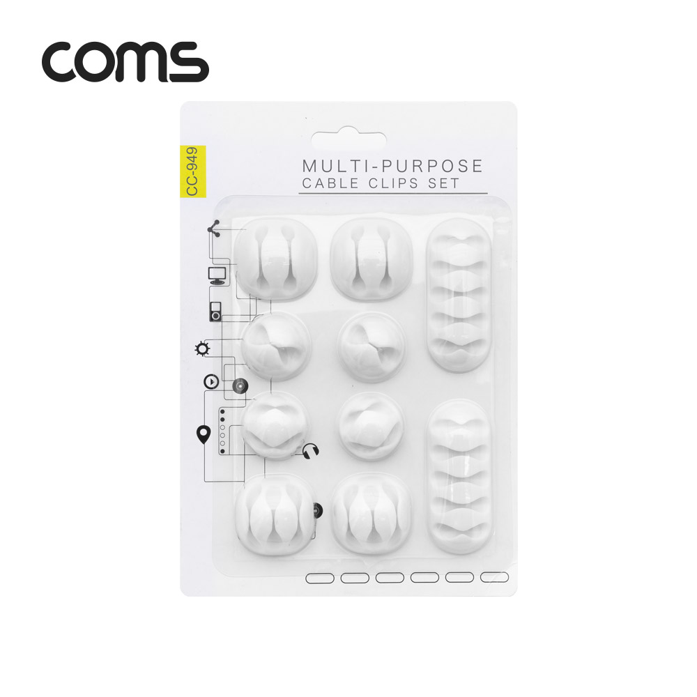 Coms 케이블 오거나이저 10pcs, White