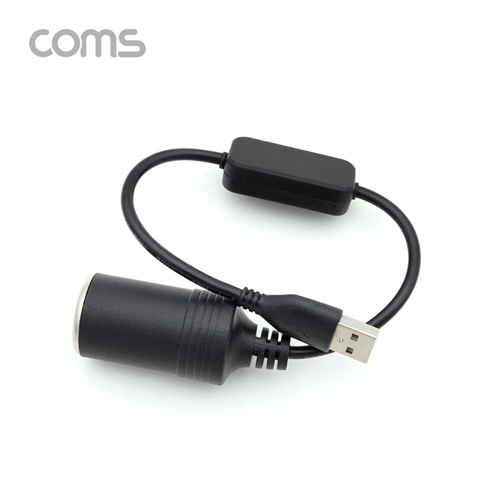 Coms USB 전원(DC 시가잭) 승압 케이블 / 5V -> 12V 0.8A / 시거