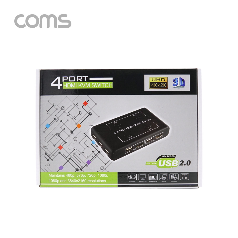 Coms 4포트 HDMI KVM 스위치(4:1)
