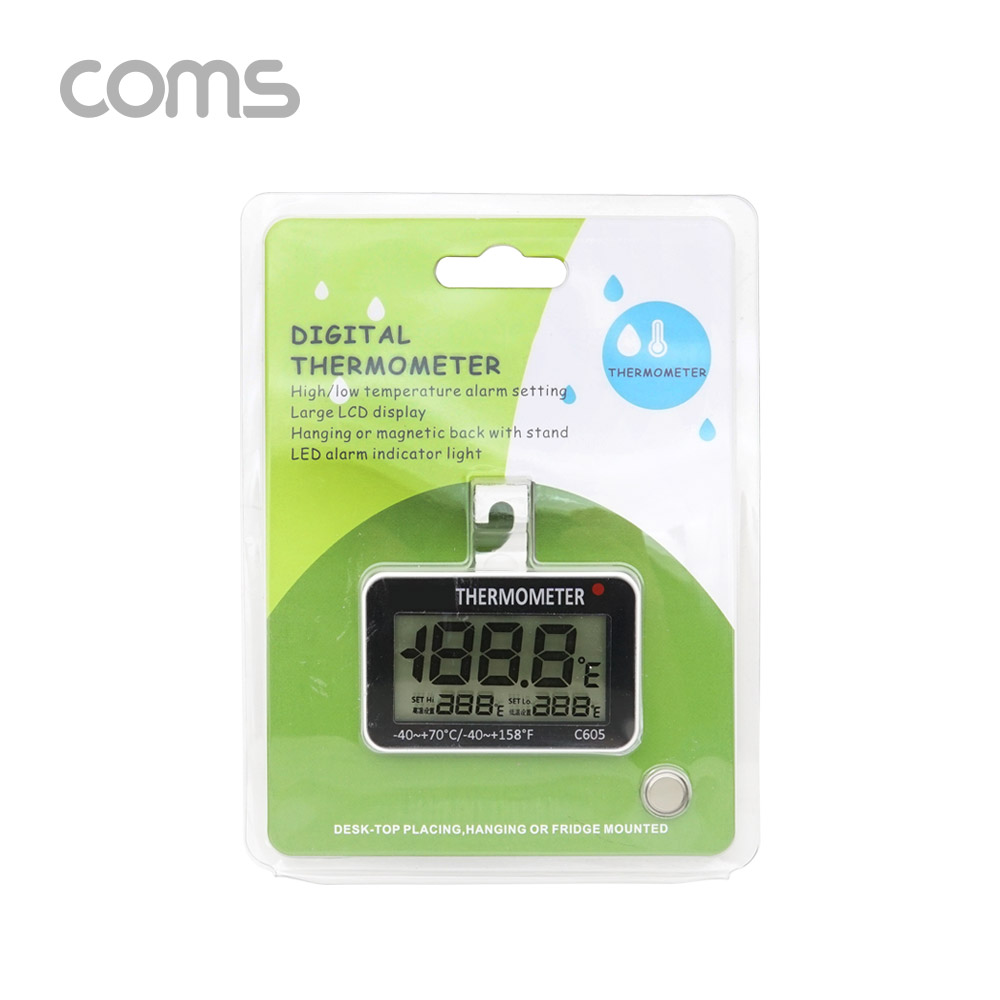 Coms 디지털 알람 온도계 / -40 ~ 70도 / 실내 / 냉장고 / 미니