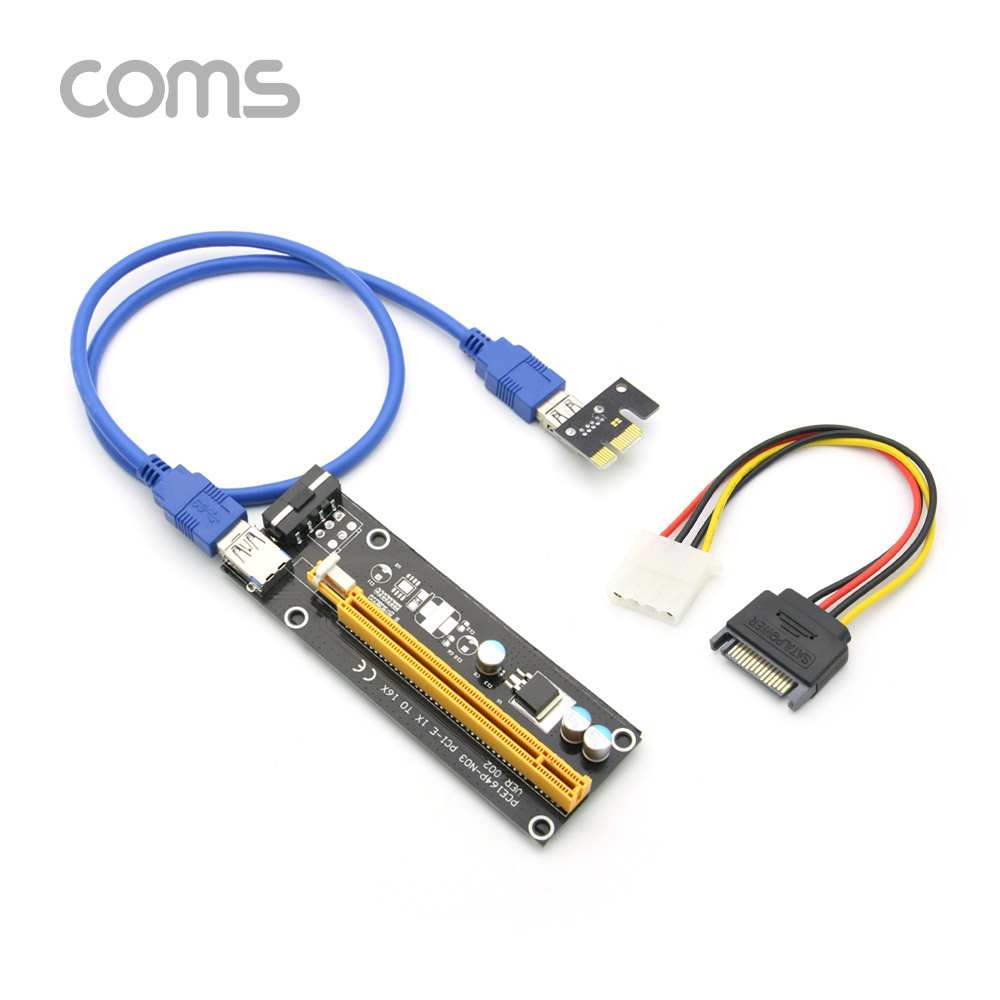 Coms PCI Express 아답터 키트 / PCI E / 1X TO 16X / USB 램 확장슬롯