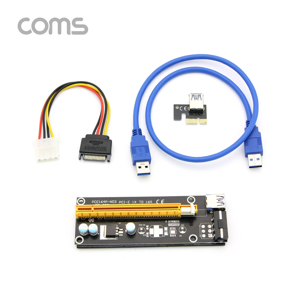 Coms PCI Express 아답터 키트 / PCI E / 1X TO 16X / USB 램 확장슬롯