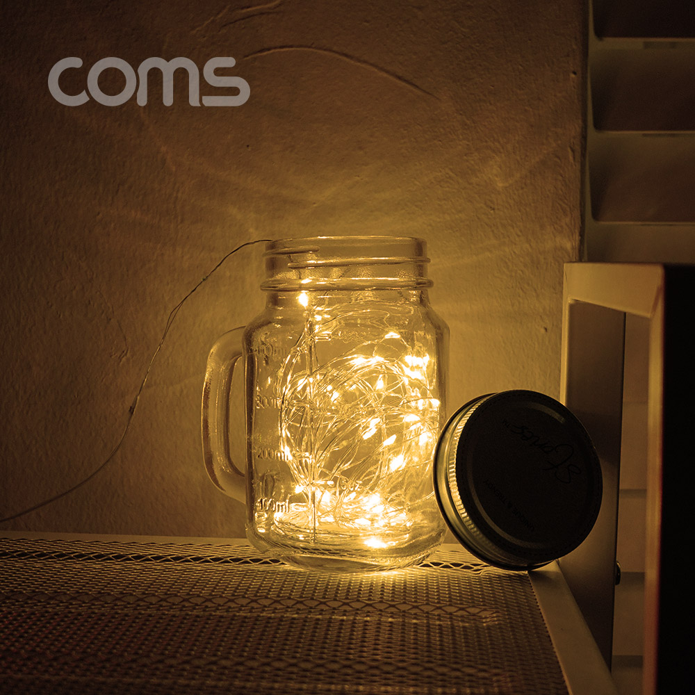 Coms USB LED 케이블 Yellow - 속도/밝기 조절 리모콘 / 와이어 조명