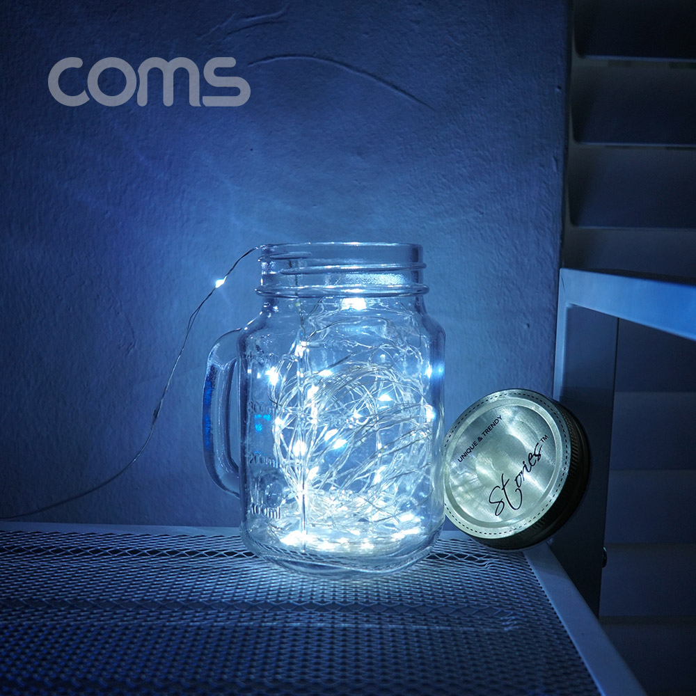 Coms USB LED 케이블 White - 속도/밝기 조절 리모콘 / 와이어 조명