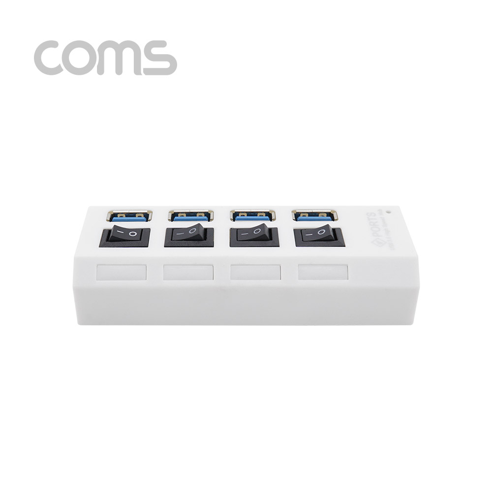 Coms USB 3.0 4포트 허브 (무전원 / 개별 스위치)