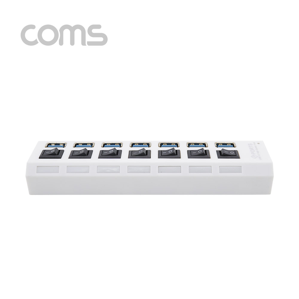 Coms USB 3.0 7포트 허브 (무전원 / 각스위치)