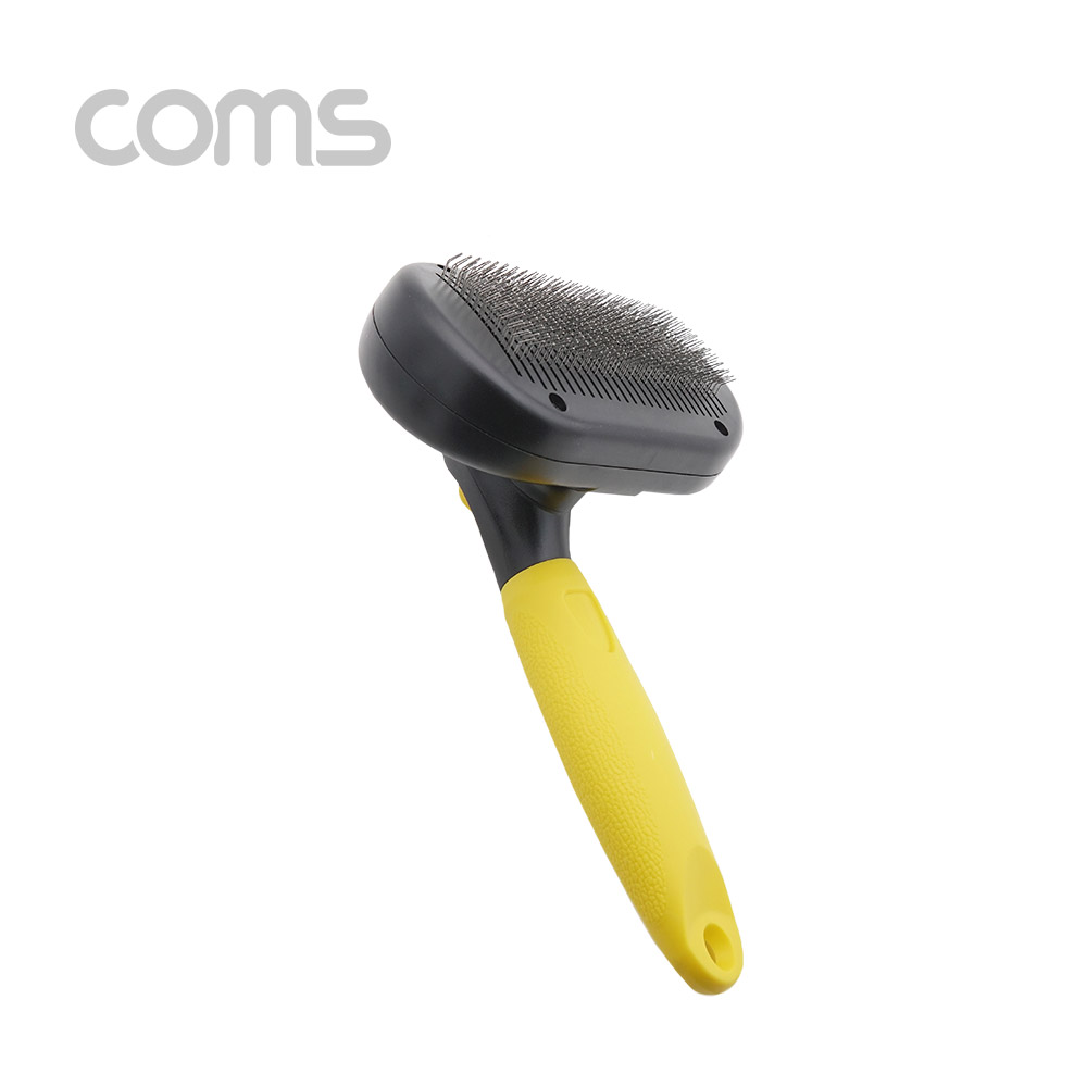 Coms 애견 원터치 슬리커 브러쉬(브러시), 원터치 클리닝/ 반려 동물